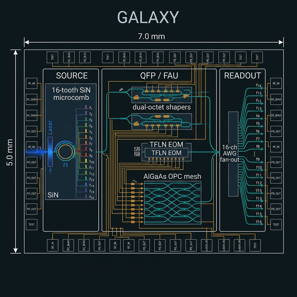 GALAXY die floorplan 5x7 mm2