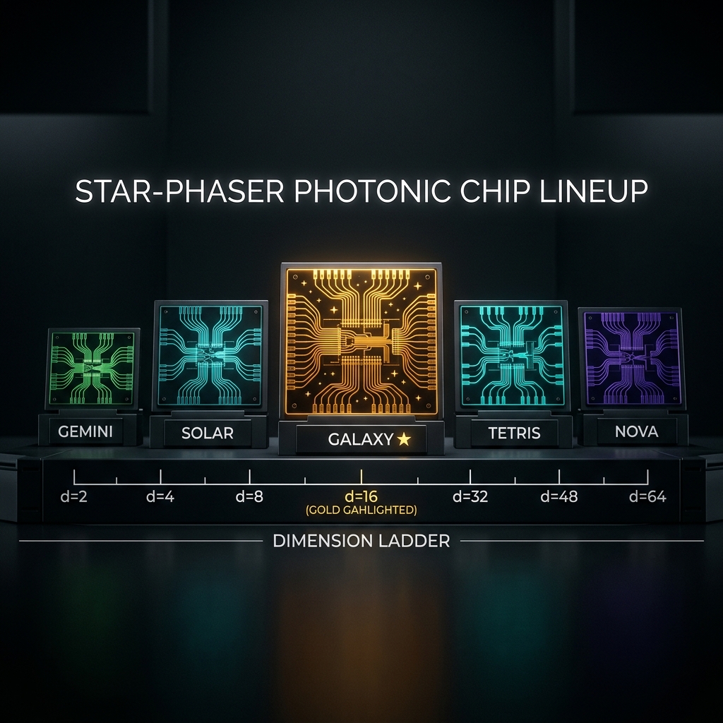 STAR-PHASER lineup with GALAXY gold highlight
