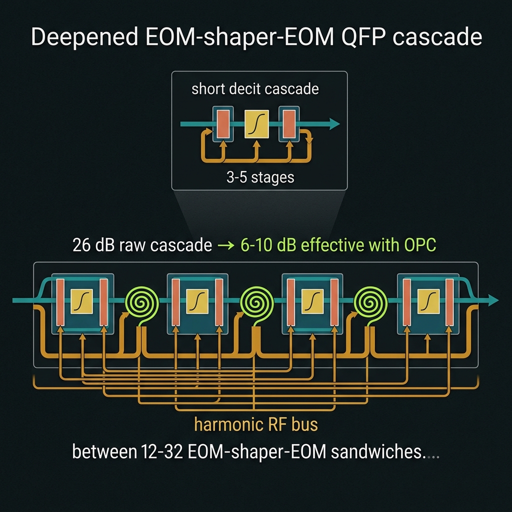 Deeper EOM-shaper-EOM cascade