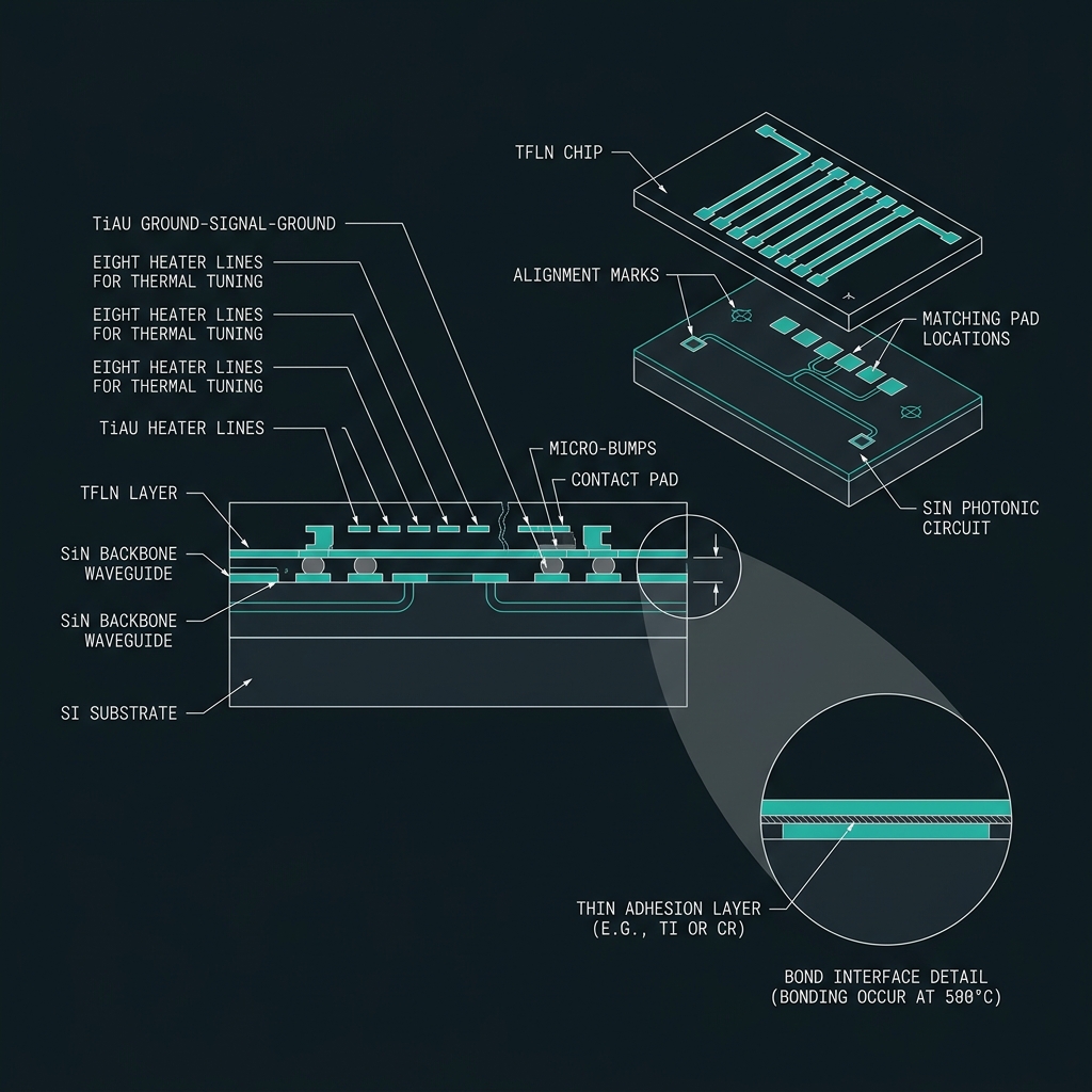 GEMINI TFLN bond & metallization — dual-rail path qubit, d=2, — comb