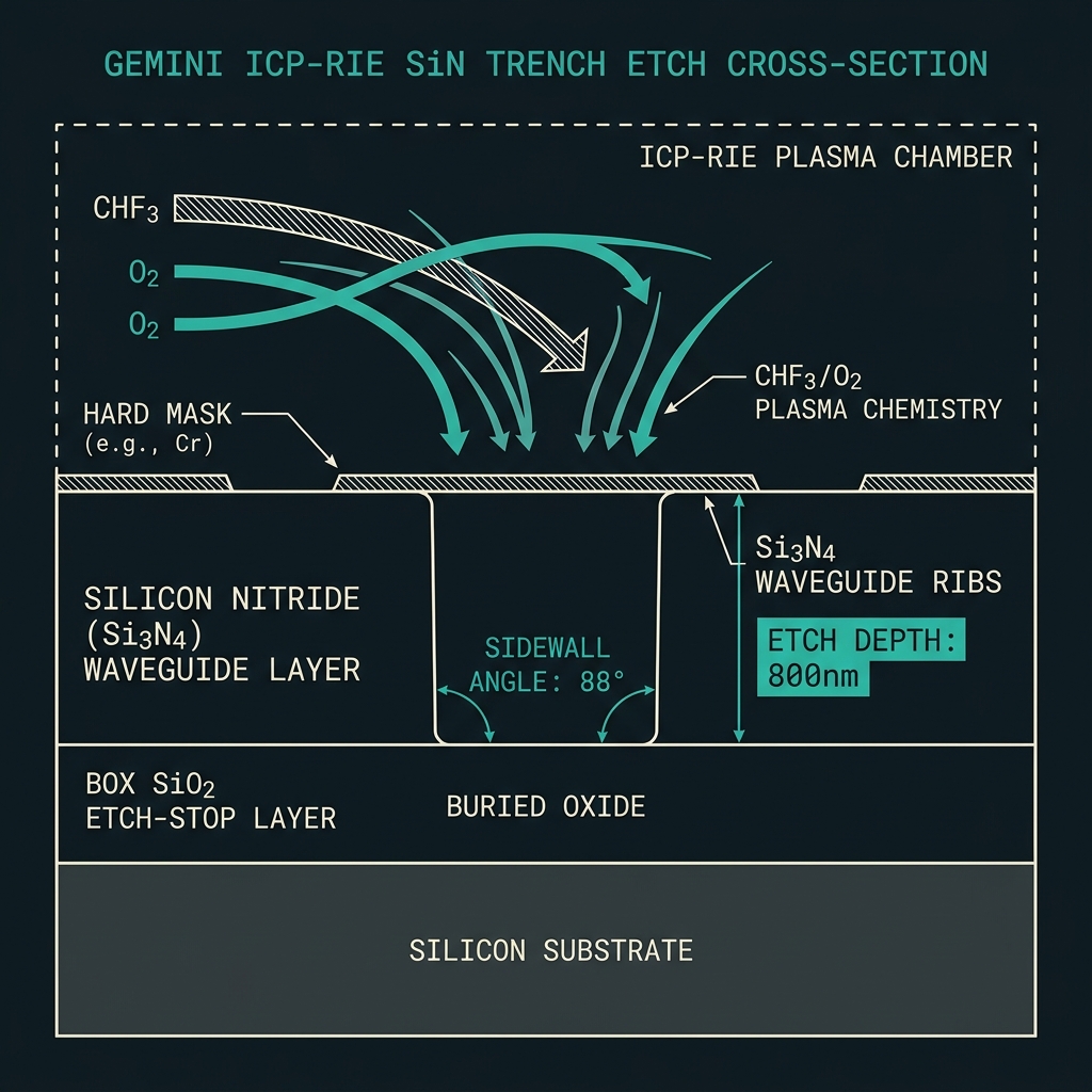 GEMINI ICP-RIE etch & sidewall — dual-rail path qubit, d=2, — comb