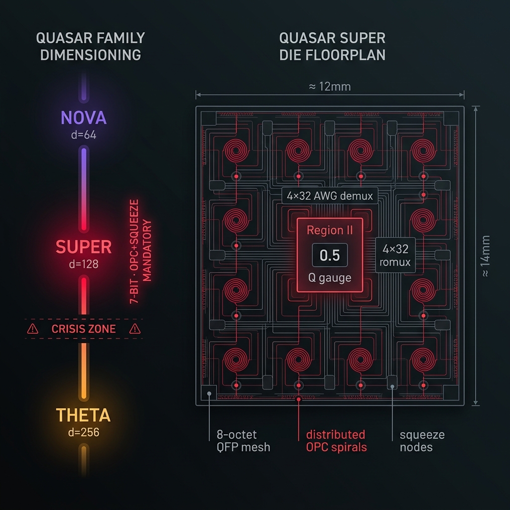 SUPER chip lineup and die floorplan