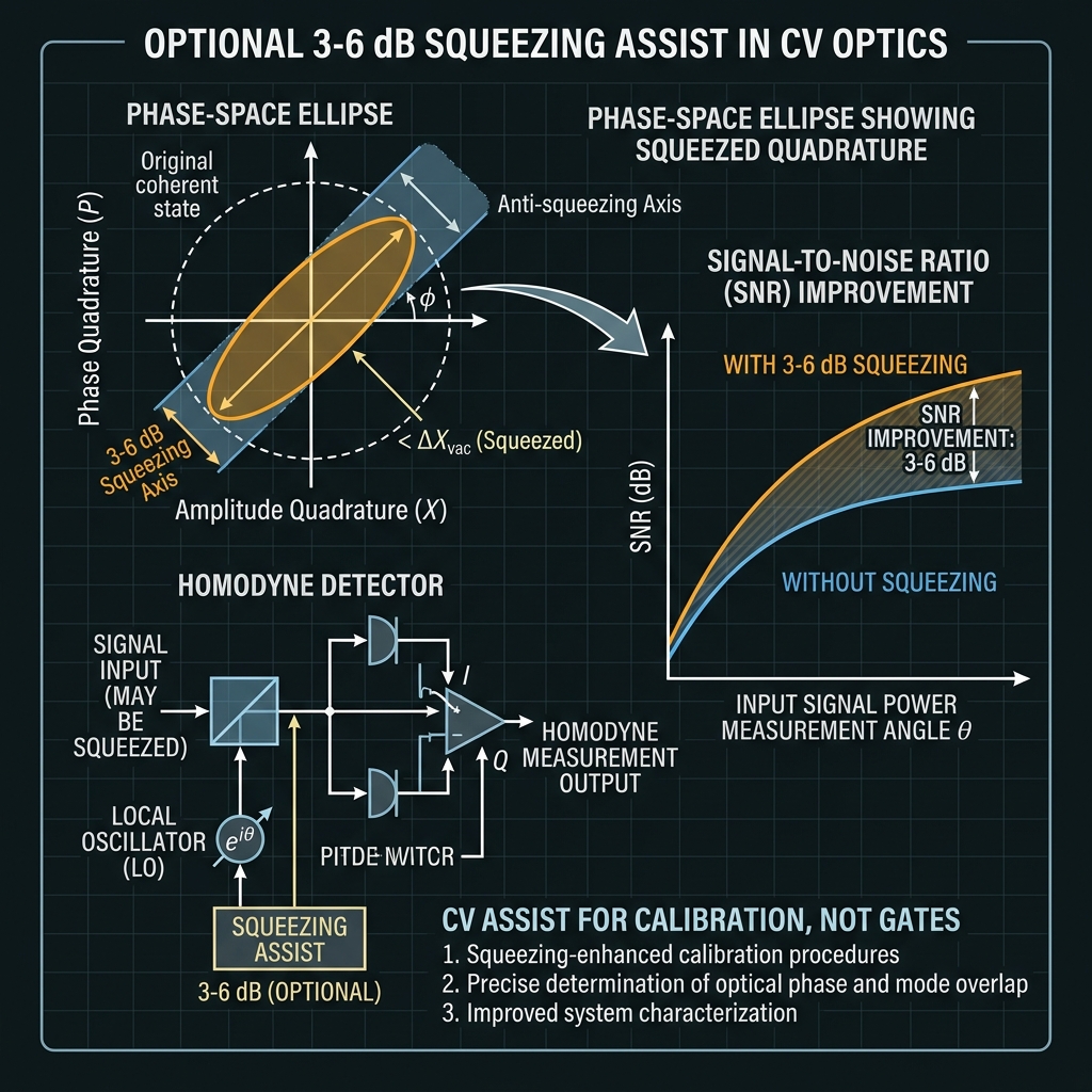 3-6 dB optional squeezing assist